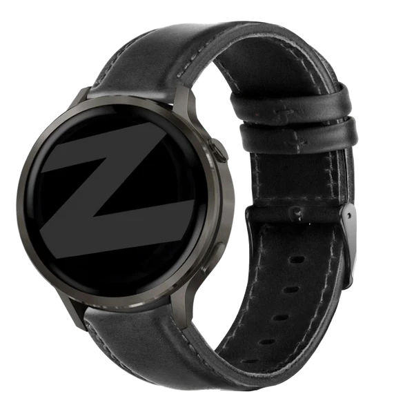 Bandz Garmin Forerunner 70 Lederarmband 'Classic' (Schwarz)