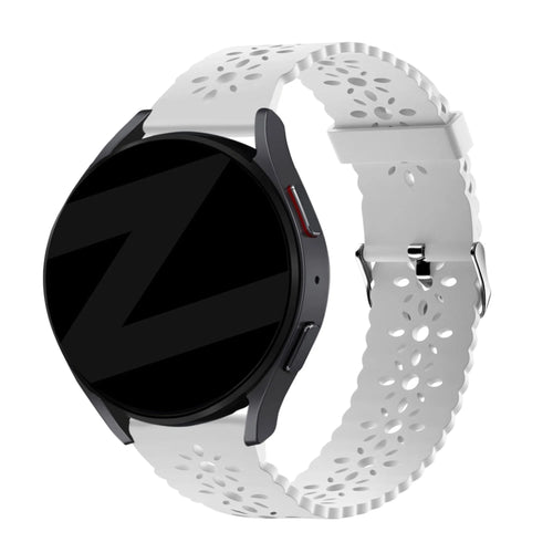 Bandz Pebble Round 2 - 20mm Patterned Silicone Strap (White)
