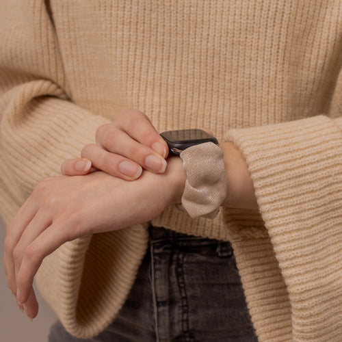 Bracelet chouchou Apple Watch (beige brillant)