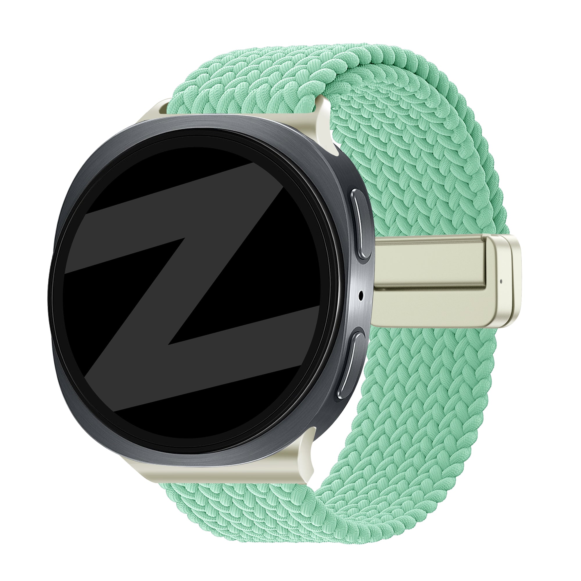 Bandz Samsung Galaxy Watch 8 Classic Magnetisches Geflochtenes Armband (Mint Grün)