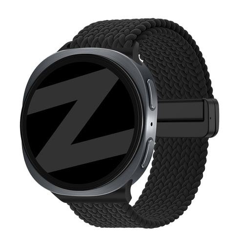 Bandz Samsung Galaxy Watch 8 Classic Magnetisches Geflochtenes Armband (Schwarz)