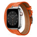 Apple Watch Leather Double Tour Strap (Orange)