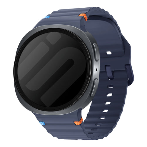  Samsung Galaxy Watch 8 Classic wave siliconen bandje (donkerblauw)