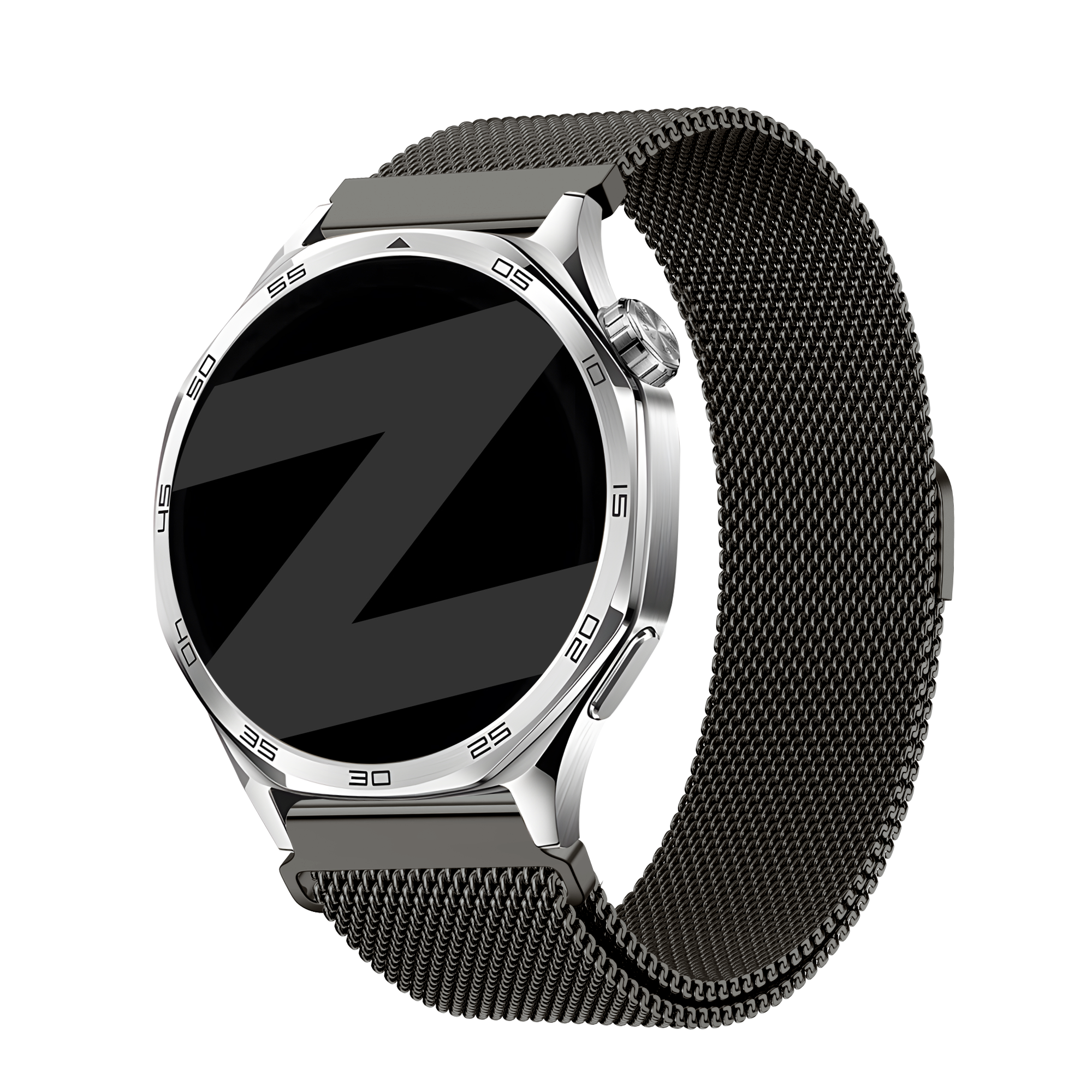 Bandz Coros Apex 46mm 'One Push' Milanese Strap (Titanium Grey)
