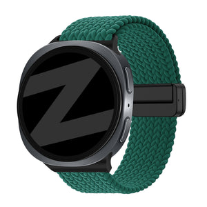 Bandz Samsung Galaxy Watch 8 - 44mm Magnetic Braided Strap (Green)