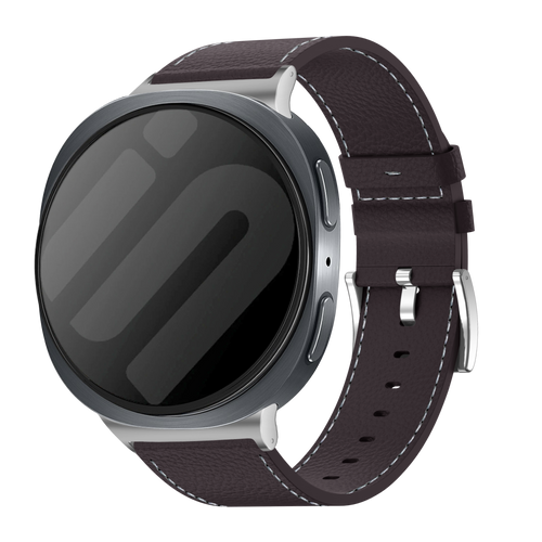 Samsung Galaxy Watch 8 - 40mm leren grain band (koffiebruin)
