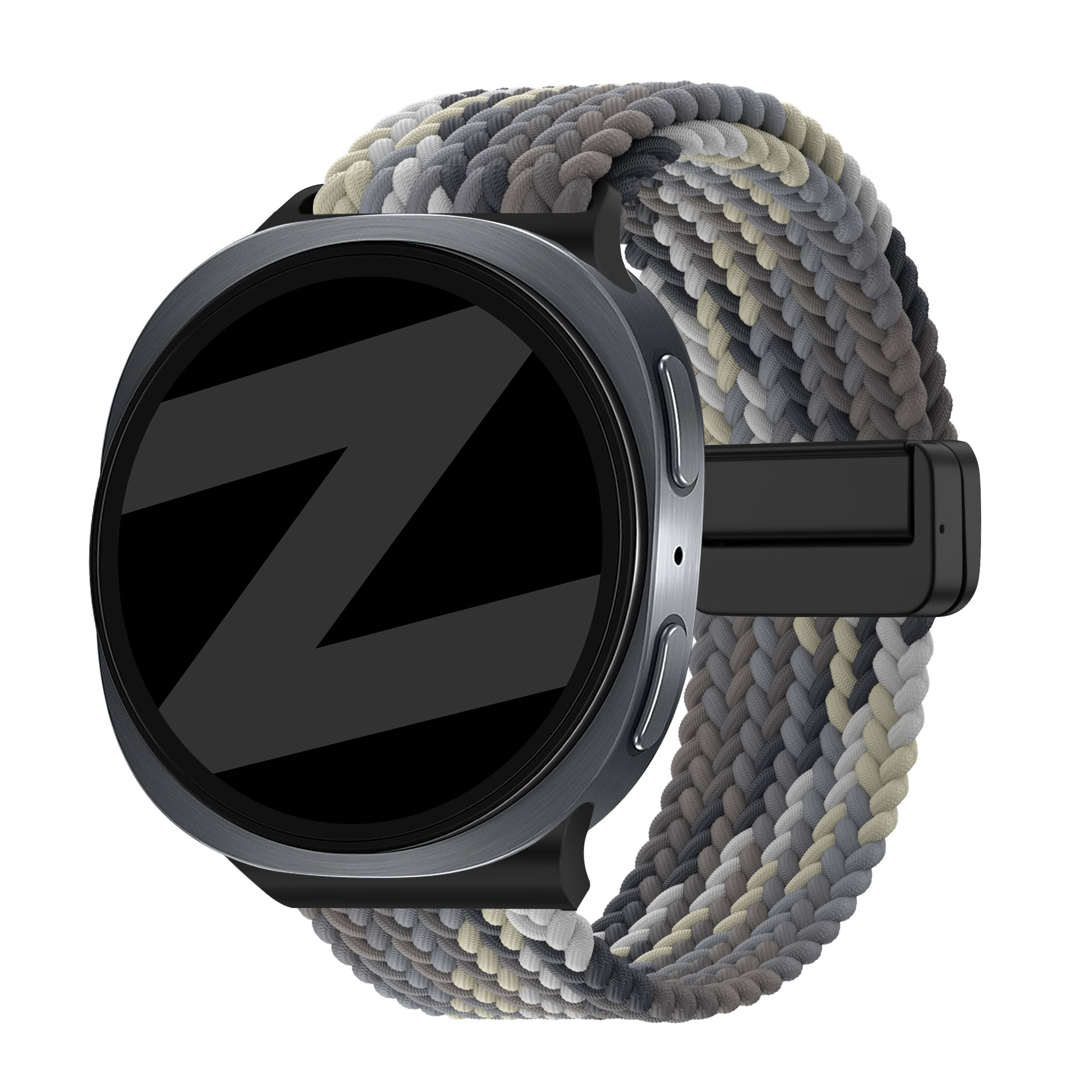 Bandz Samsung Galaxy Watch 8 - 40mm Magnetisches Geflochtenes Armband (Mandala Schwarz)