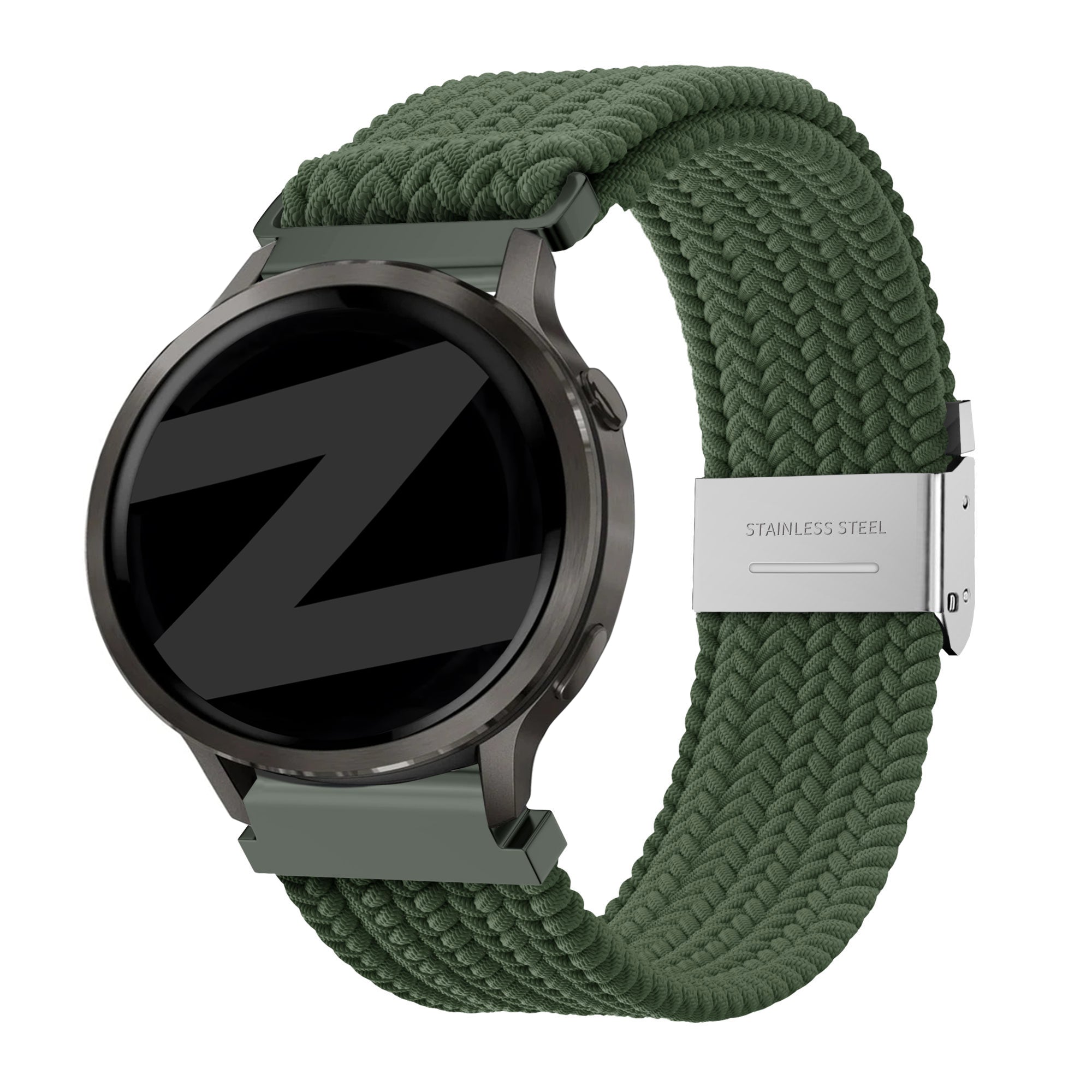 Bandz Garmin Forerunner 170 Woven Nylon Strap (Olive Green)