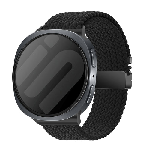 Samsung Galaxy Watch 8 - 44mm Geflochtenes Armband mit P-Schnalle (Schwarz)