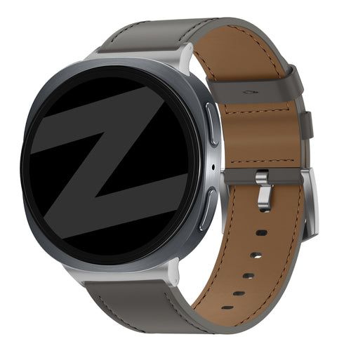 Bandz Samsung Galaxy Watch 8 Classic Lederarmband 'Classic' (Dunkel Grau)