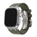 BALR Apple Watch Ultra liquid siliconen band (bruin/titanium)