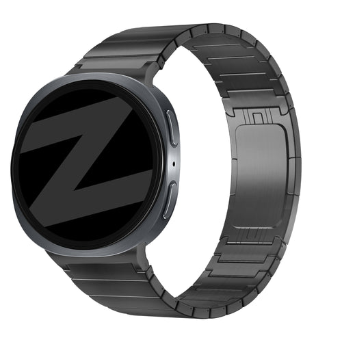 Bandz Samsung Galaxy Watch 8 Classic titanium band 'One Bead' (zwart)