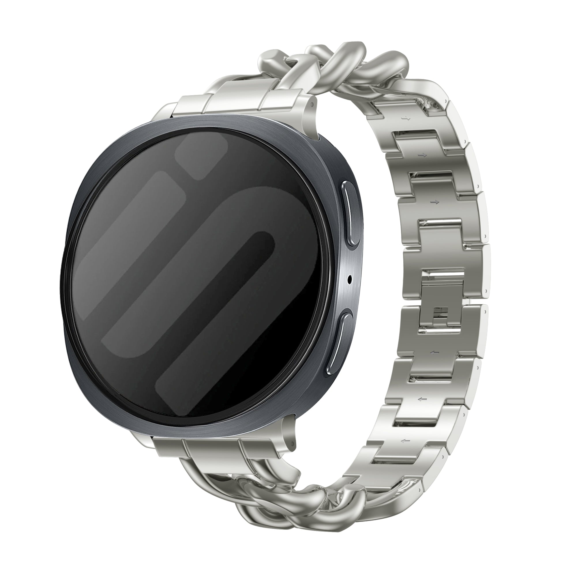 Correa acero cadena Samsung Galaxy Watch 8 Classic (blanco estrella)