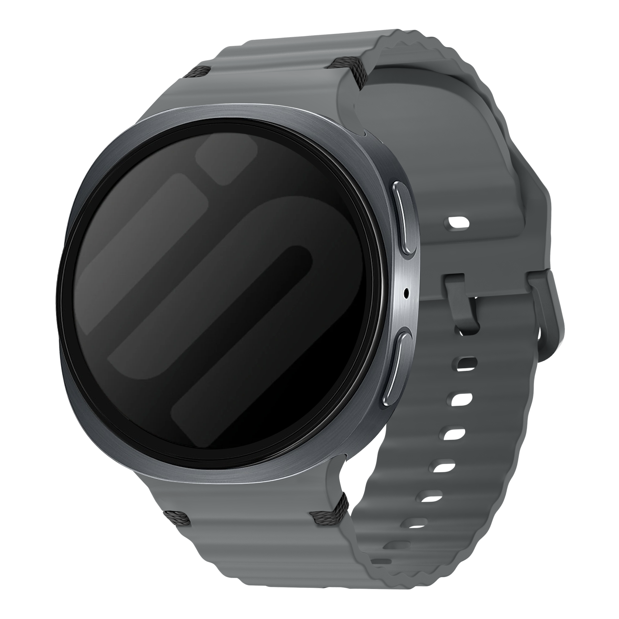Samsung Galaxy Watch 8 Classic Wave Silikonarmband (Dunkel Grau)