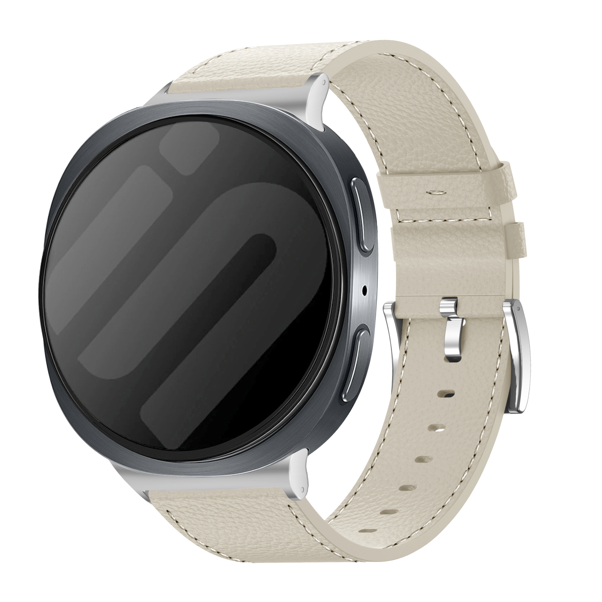 Samsung Galaxy Watch 8 - 40mm Gebürstetes Lederarmband (Beige)