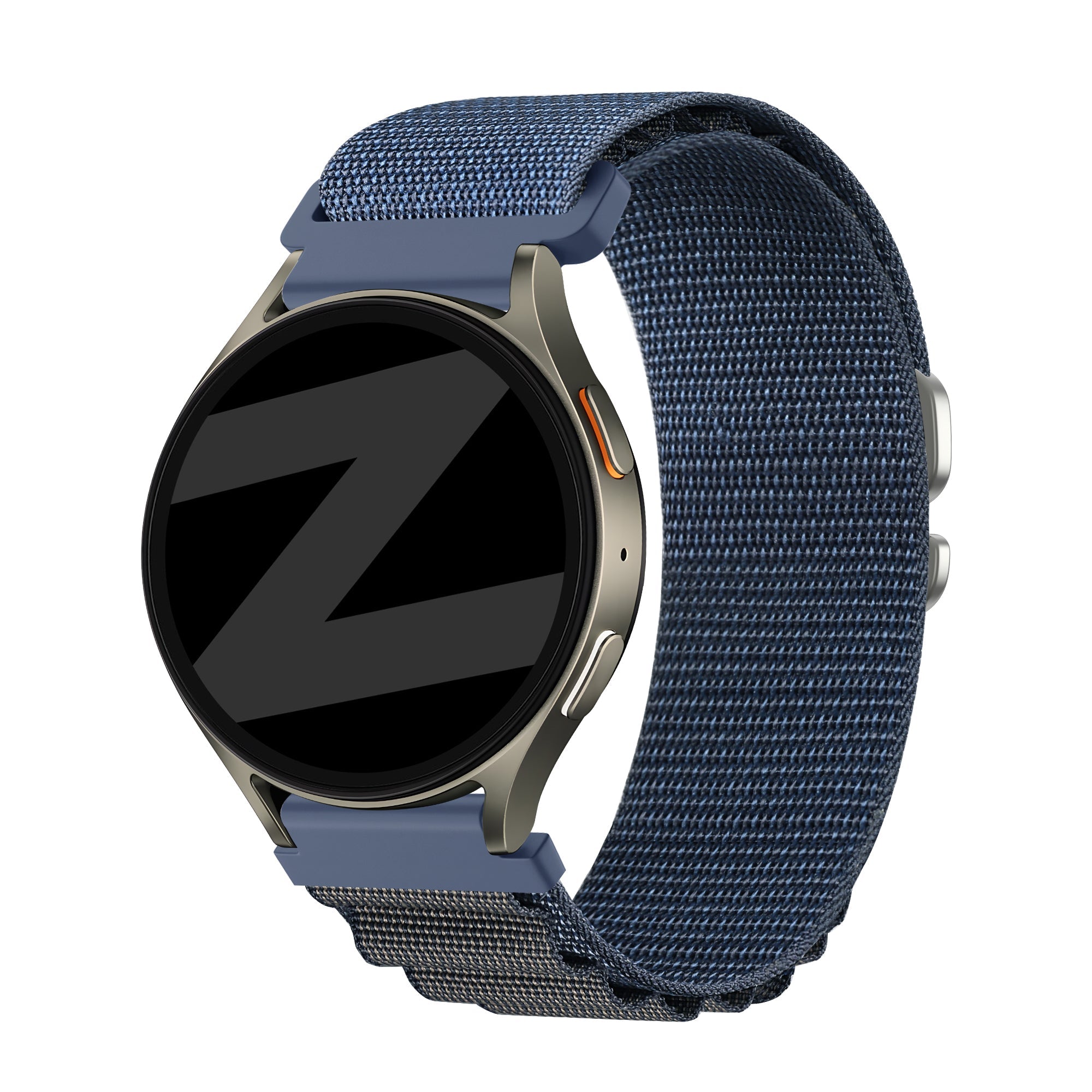 Bandz Amazfit Active 2 Alpine Nylonarmband (Grau-Blau)