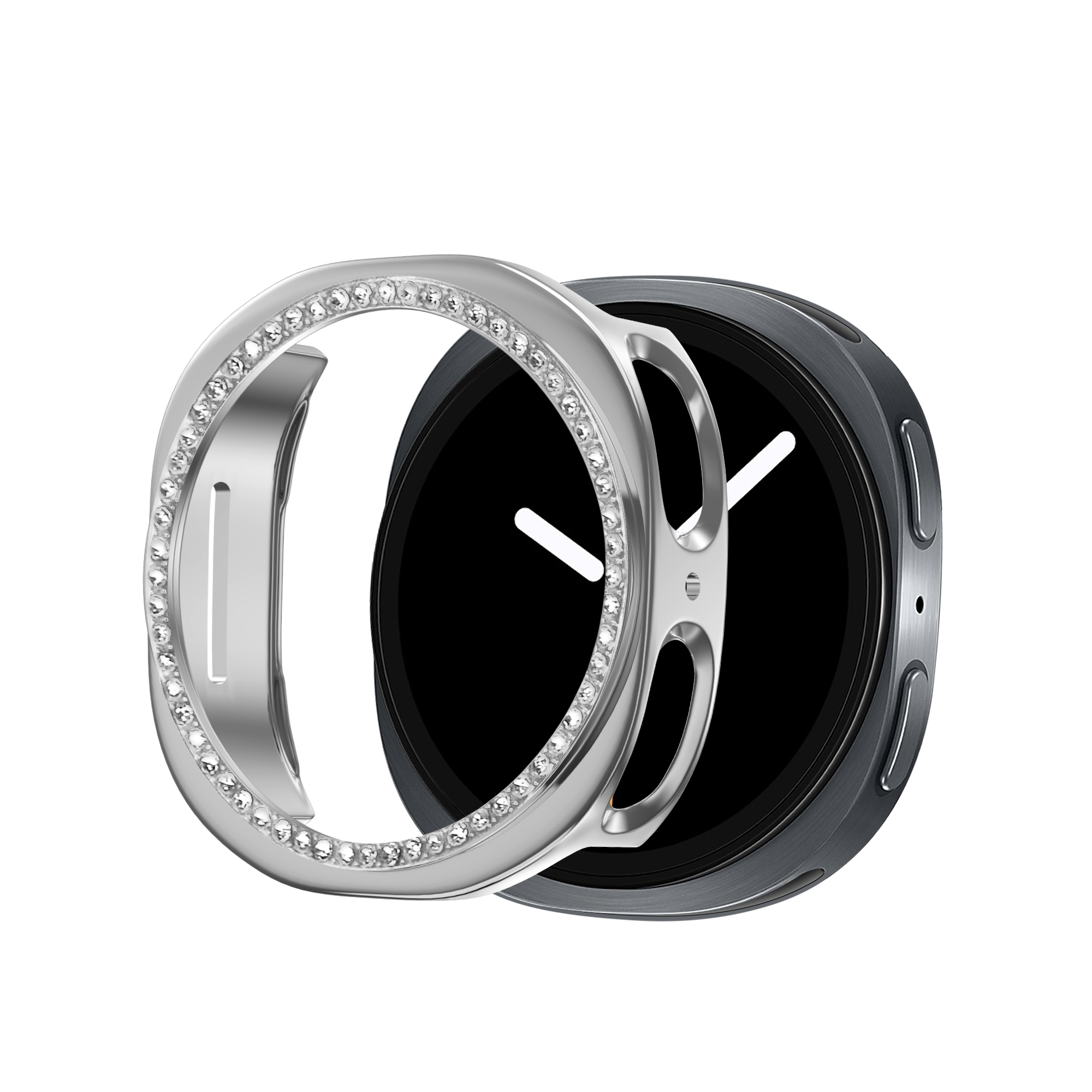 Bandz Funda PC Diamante Samsung Galaxy Watch 8 - 40mm (plateado)