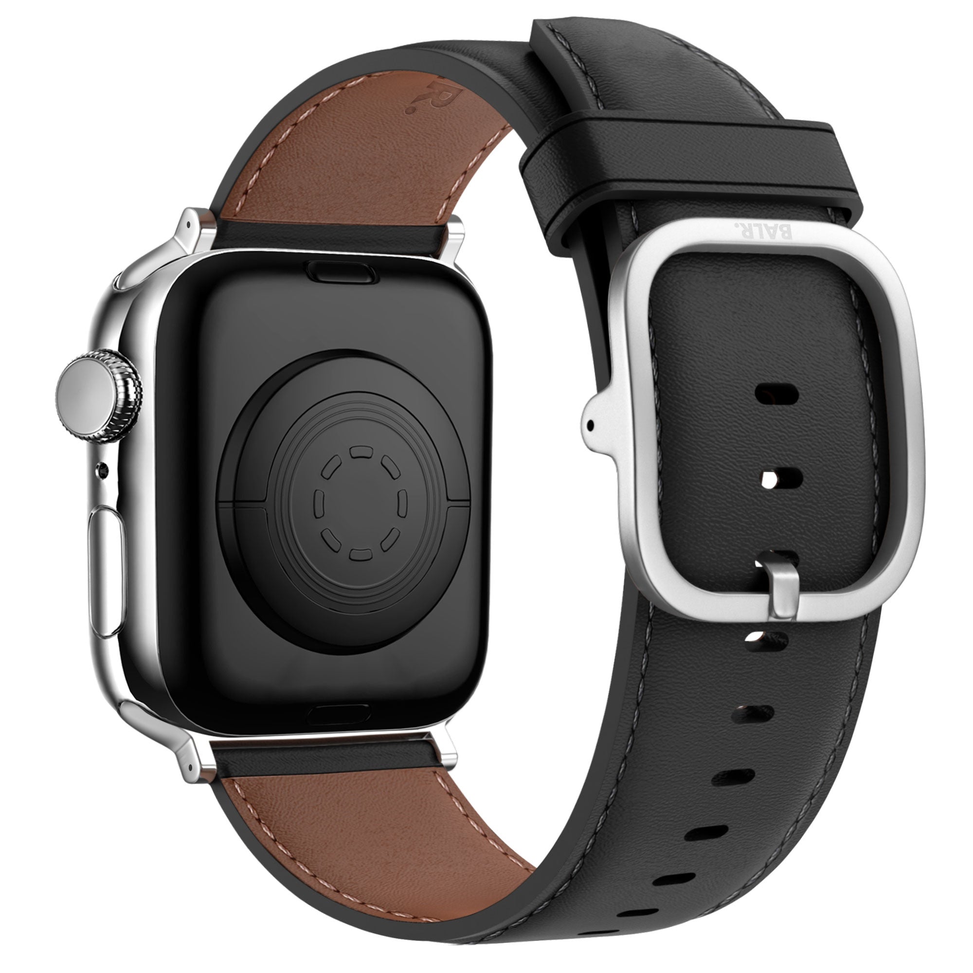 Balr. Apple Watch Leder-Armband (schwarz)