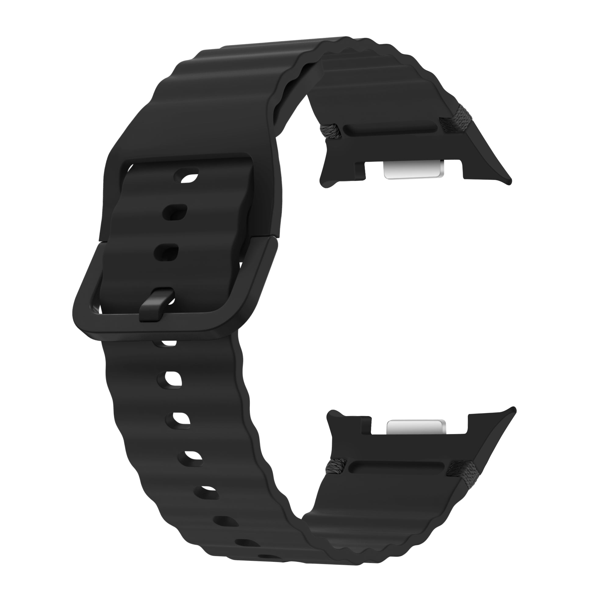 Samsung Galaxy Watch 8 Classic Wave Silikon Armband (Schwarz)