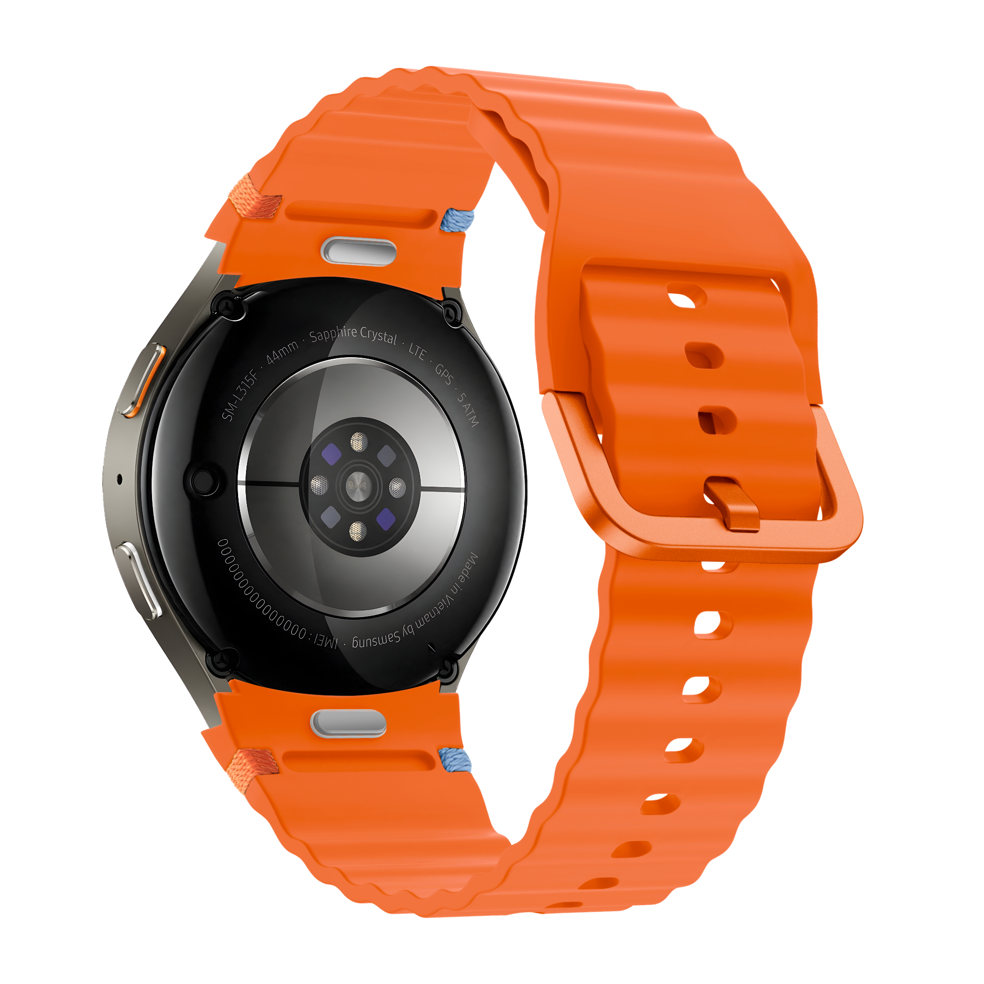 Bandz Samsung Galaxy Watch 4 44mm Wave Strap 'Easy Fit' (Orange)