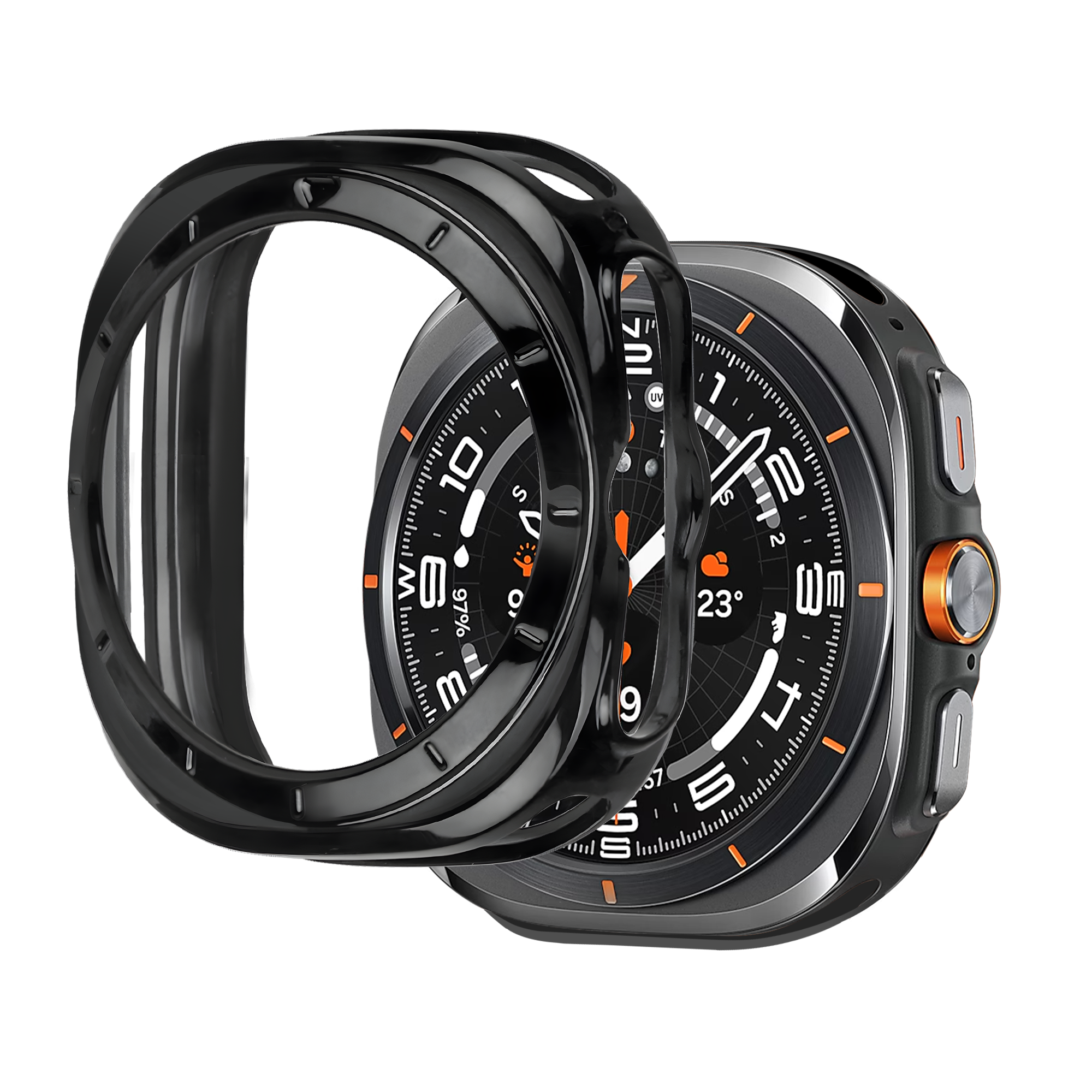 Bandz Funda TPU galvanizado Samsung Galaxy Watch Ultra (negro)