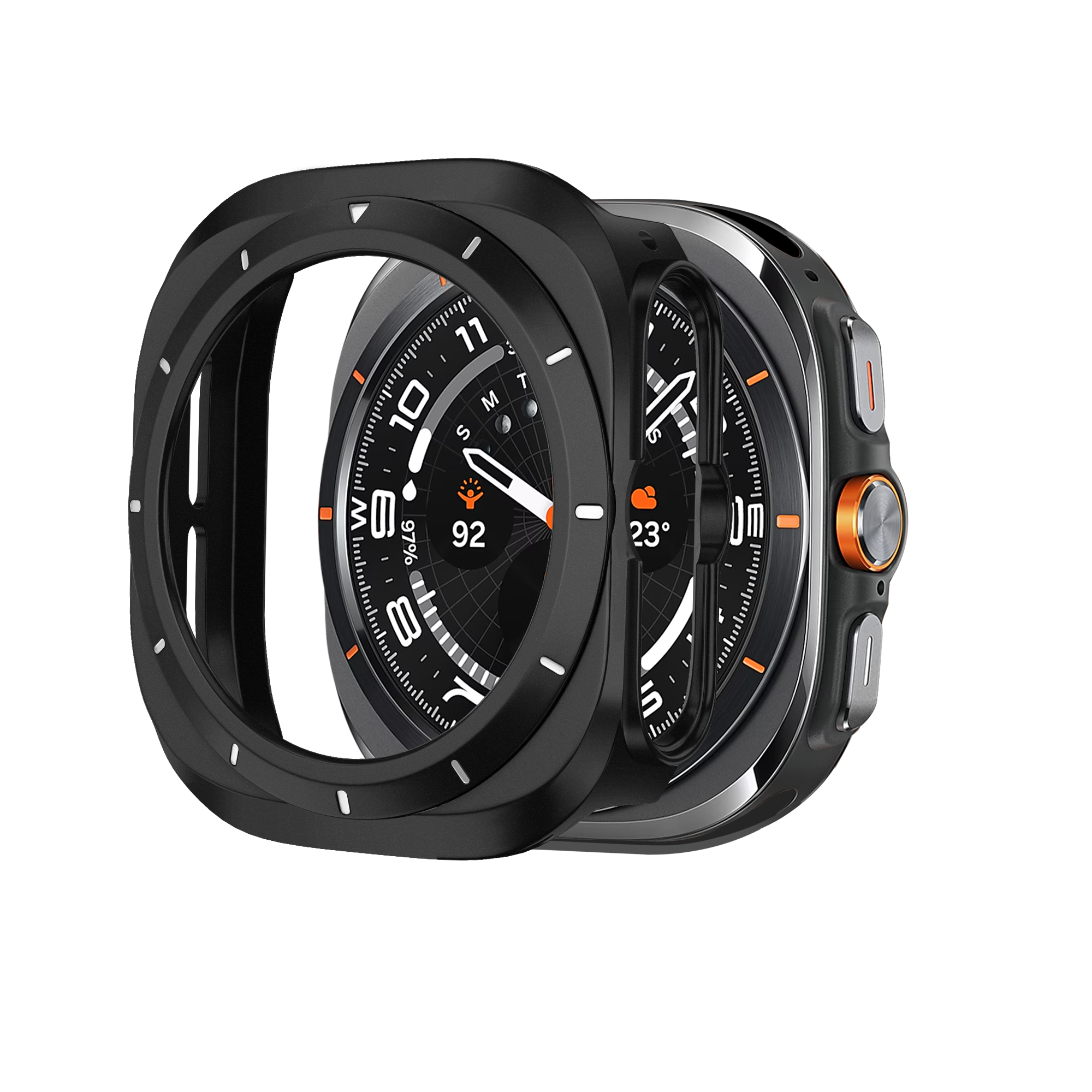 Bandz Funda PC bisel Samsung Galaxy Watch Ultra (negro /blanco)