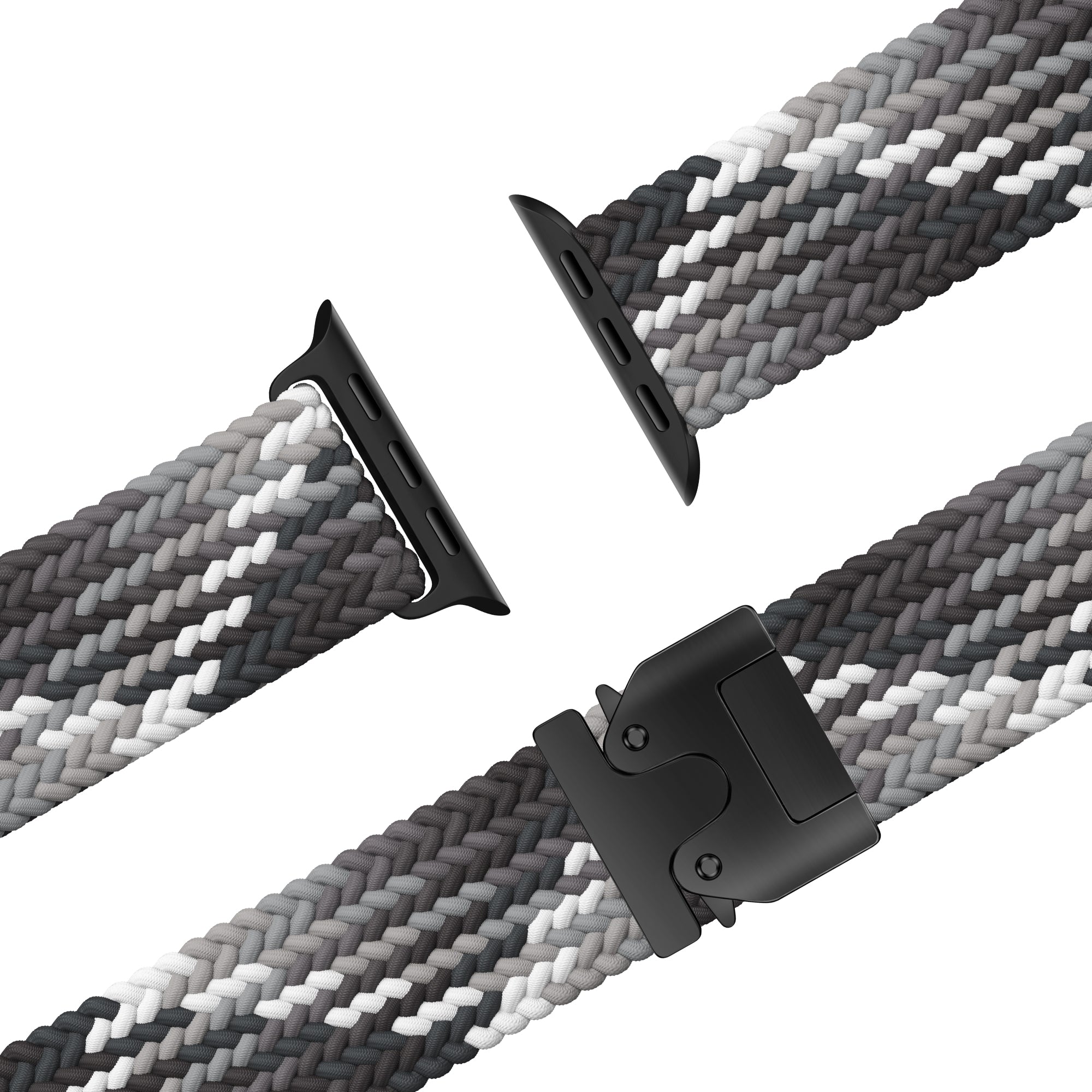 Bandz Correa nylon trenzada con P-buckle Apple Watch (mandala negra) 