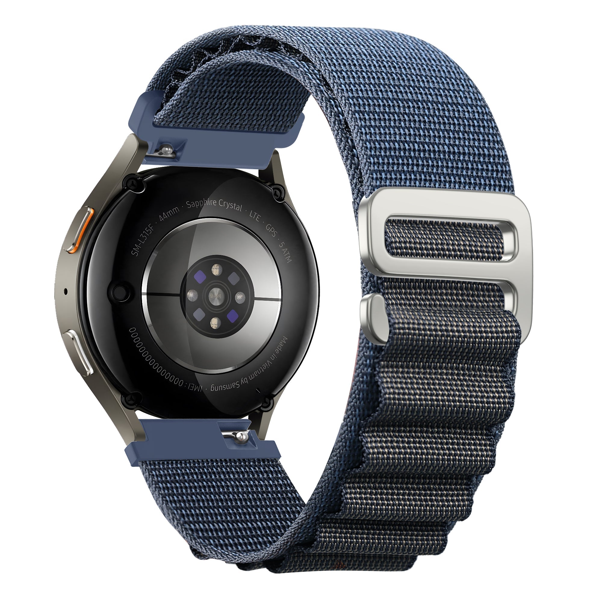 Bandz Amazfit Active 2 Alpine Nylonarmband (Grau-Blau)