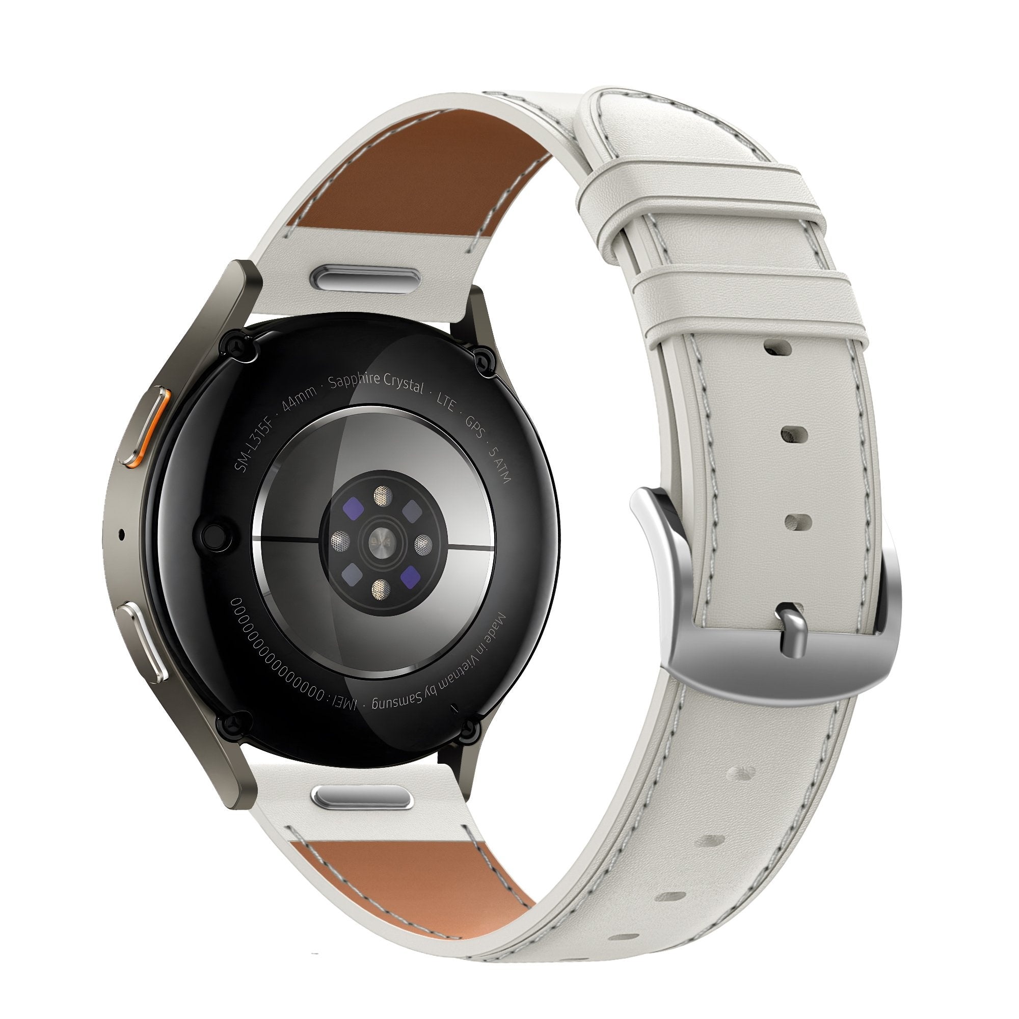 Bandz Fossil Gen 5e - 42mm Leather Strap 'Easy Fit' (White)