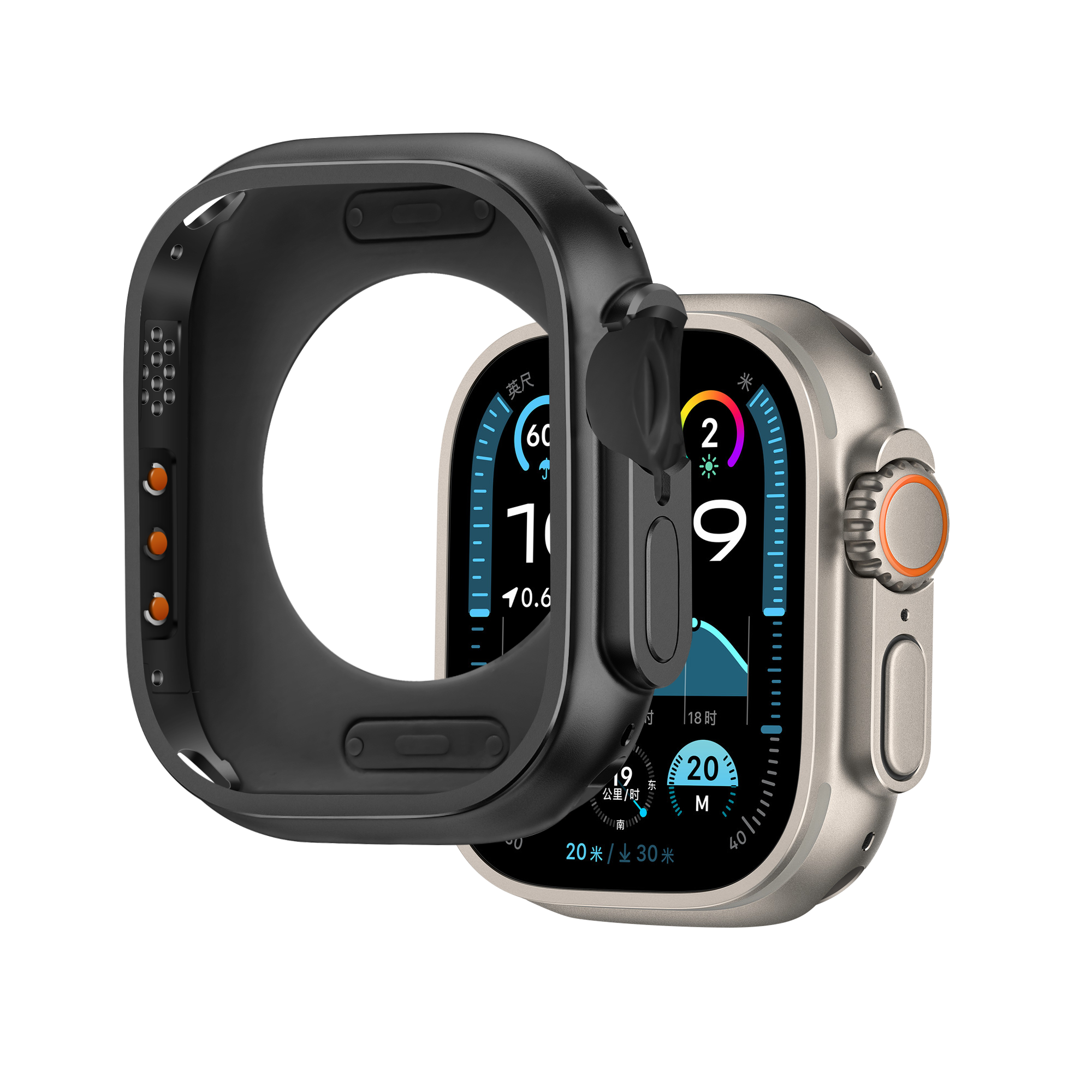 Bandz Funda metalica Apple Watch Ultra - 49mm (negro)