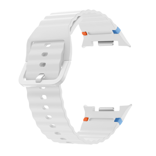 Samsung Galaxy Watch 8 - 40mm wave siliconen bandje (wit)