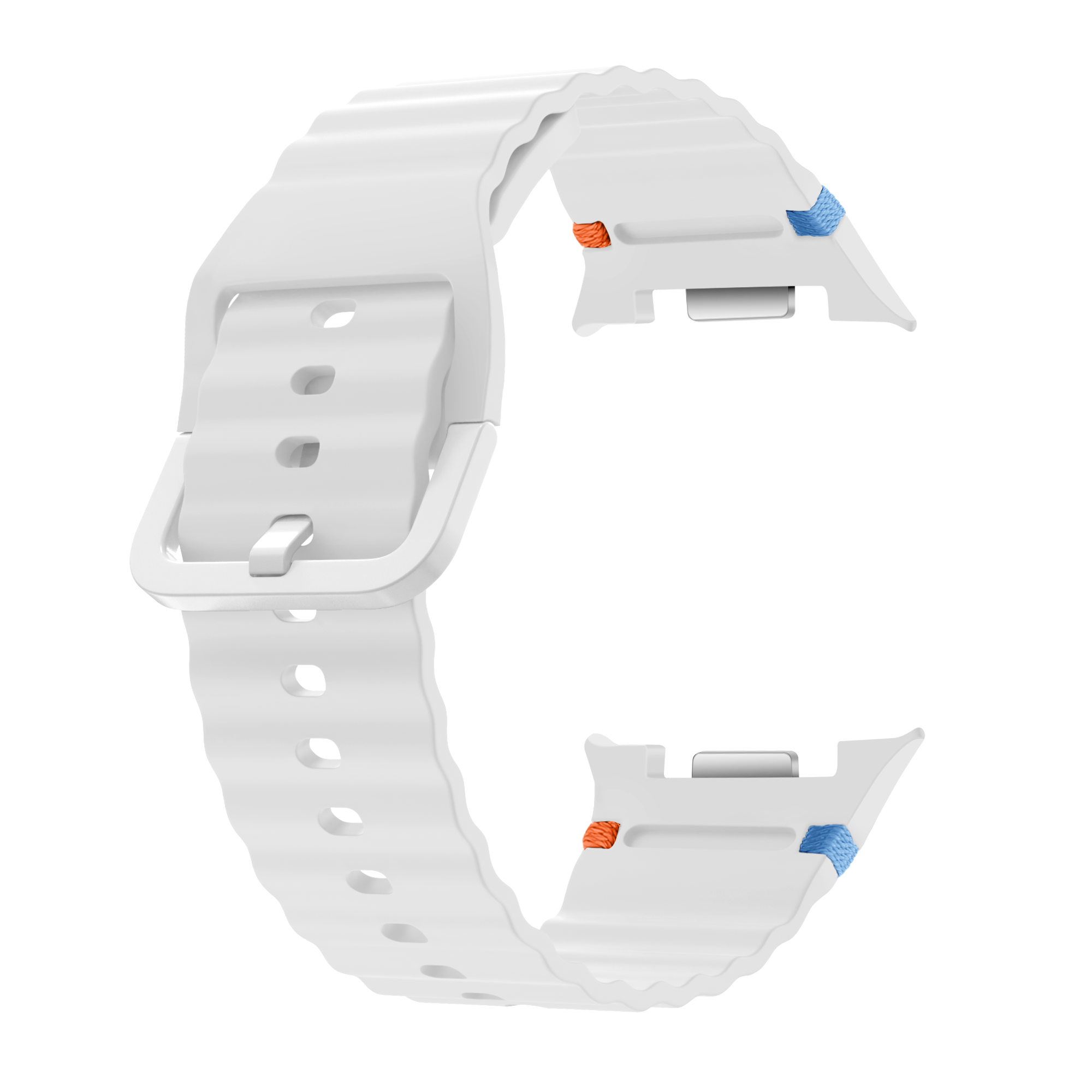 Samsung Galaxy Watch 8 - 40mm Wave Silikonarmband (Weiß)