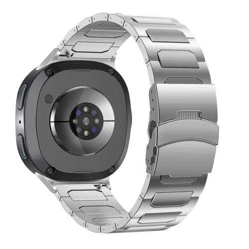 Bandz Samsung Galaxy Watch 8 Classic titanium band 'Deluxe' (zilver)