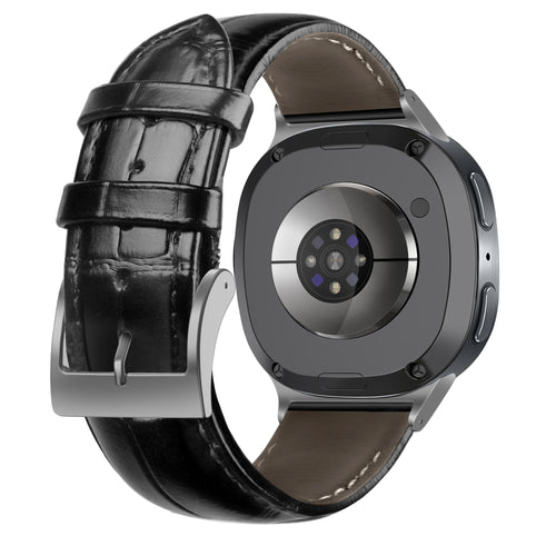 Samsung Galaxy Watch 8 - 40mm leather crocodile band (zwart)