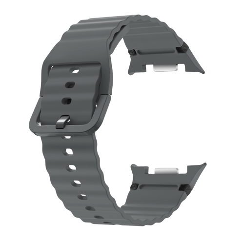 Samsung Galaxy Watch 8 - 40mm wave siliconen bandje (donkergrijs)