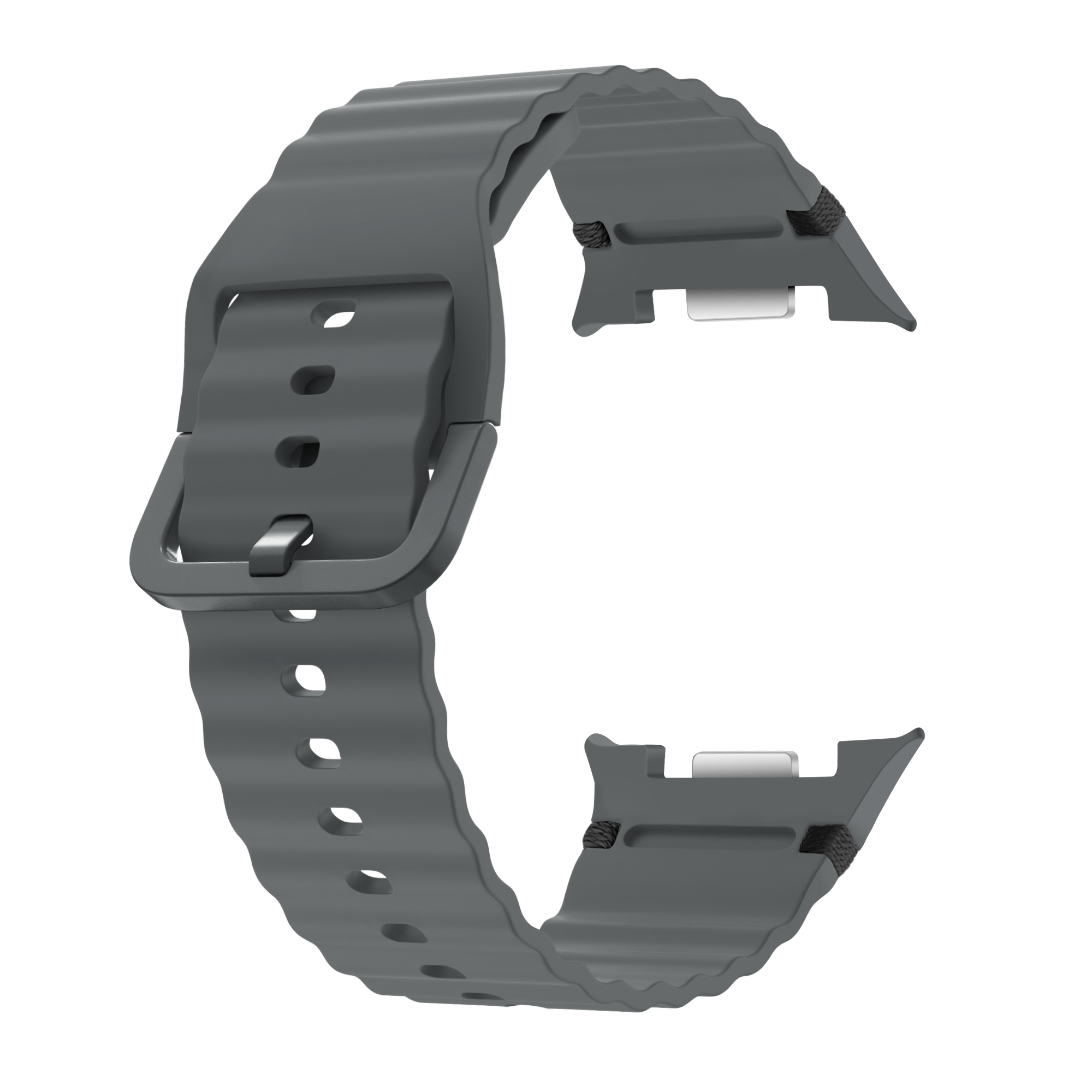 Samsung Galaxy Watch 8 - 40mm Wave Silikonarmband (Dunkel Grau)