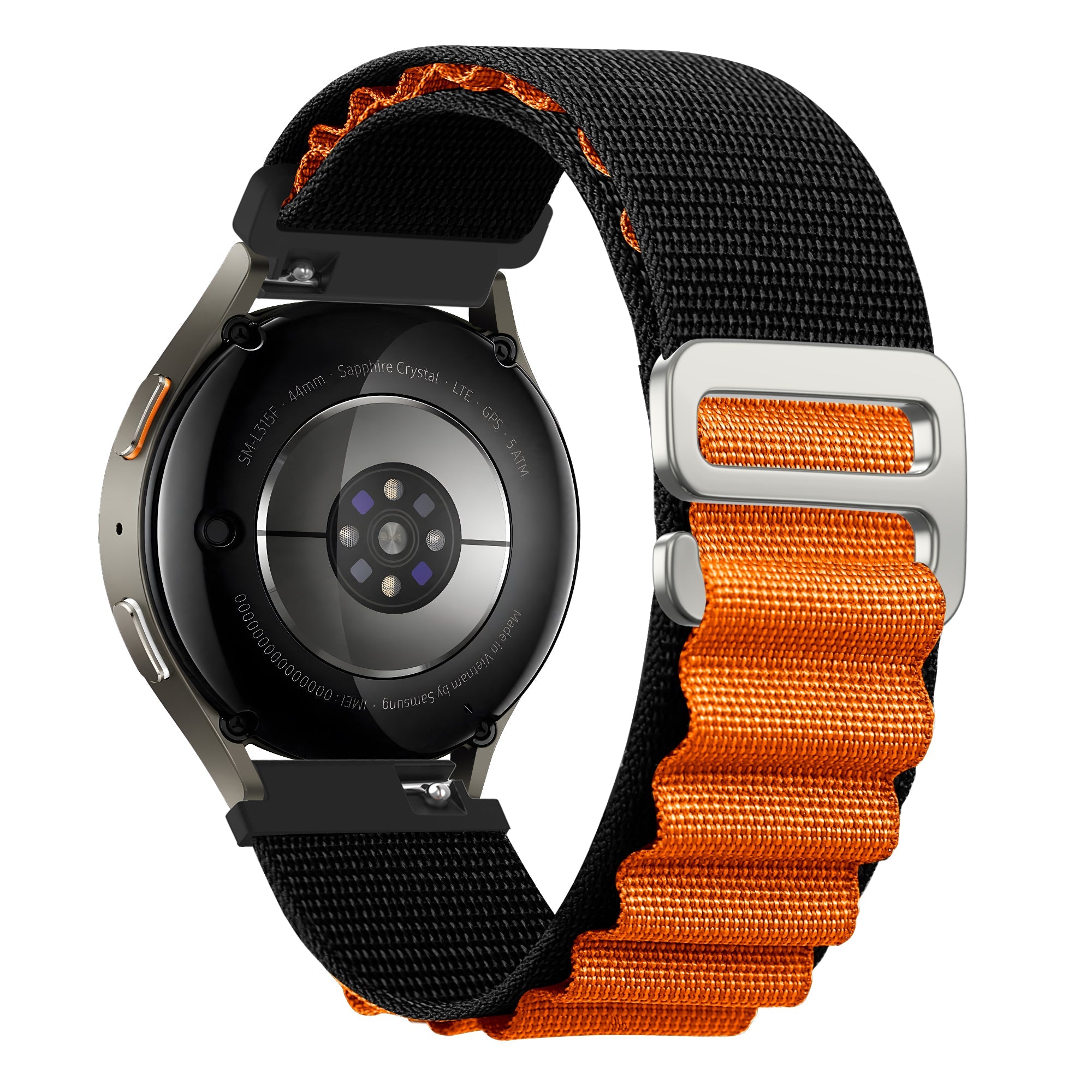 Bandz Amazfit Active Alpine Nylonarmband (Schwarz/Orange)