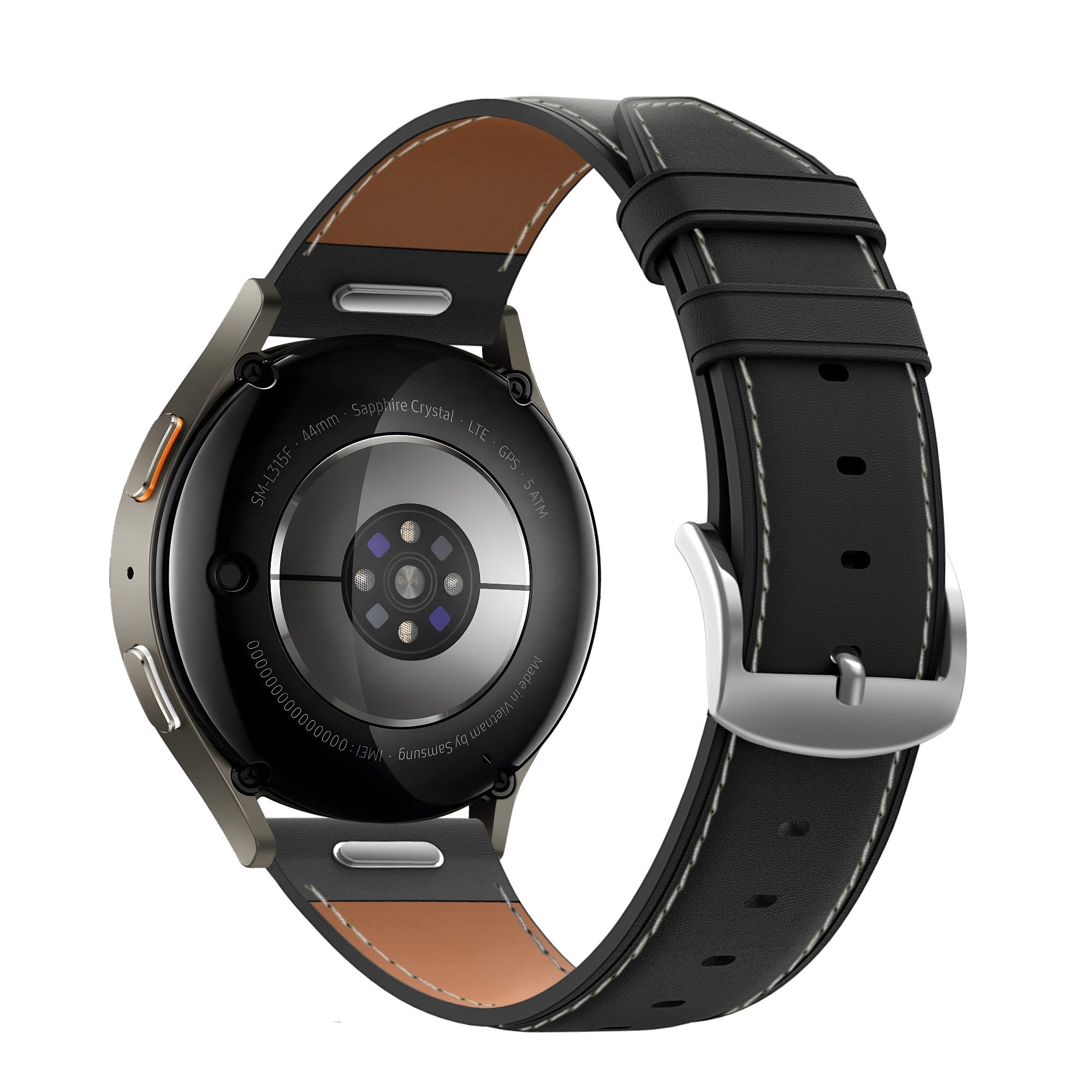 Bandz Fossil Gen 5e - 44mm Leather Strap 'Easy Fit' (Black)