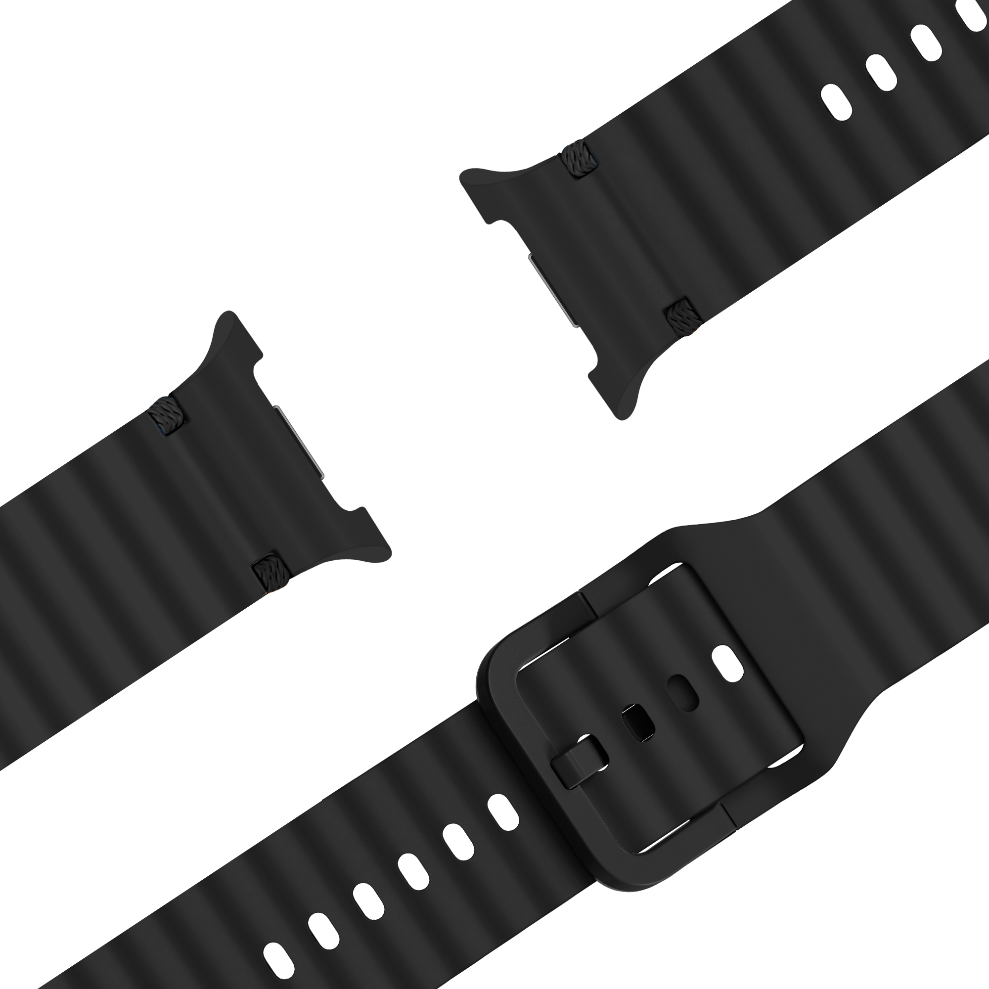Samsung Galaxy Watch 8 Classic Wave Silikon Armband (Schwarz)