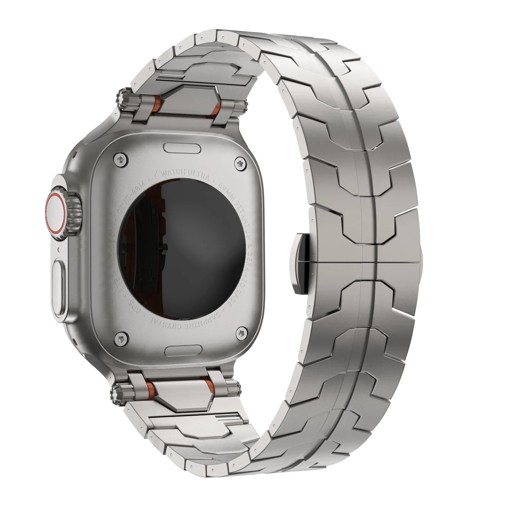 Bandz Apple Watch metalen grain band 'Deluxe' (titanium)