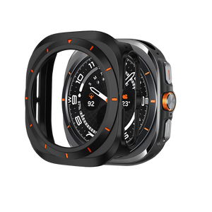 Bandz Samsung Galaxy Watch Ultra bezel PC hoesje (zwart met oranje)