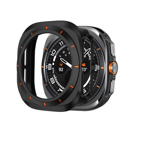 Bandz Samsung Galaxy Watch Ultra bezel PC hoesje (zwart met oranje)