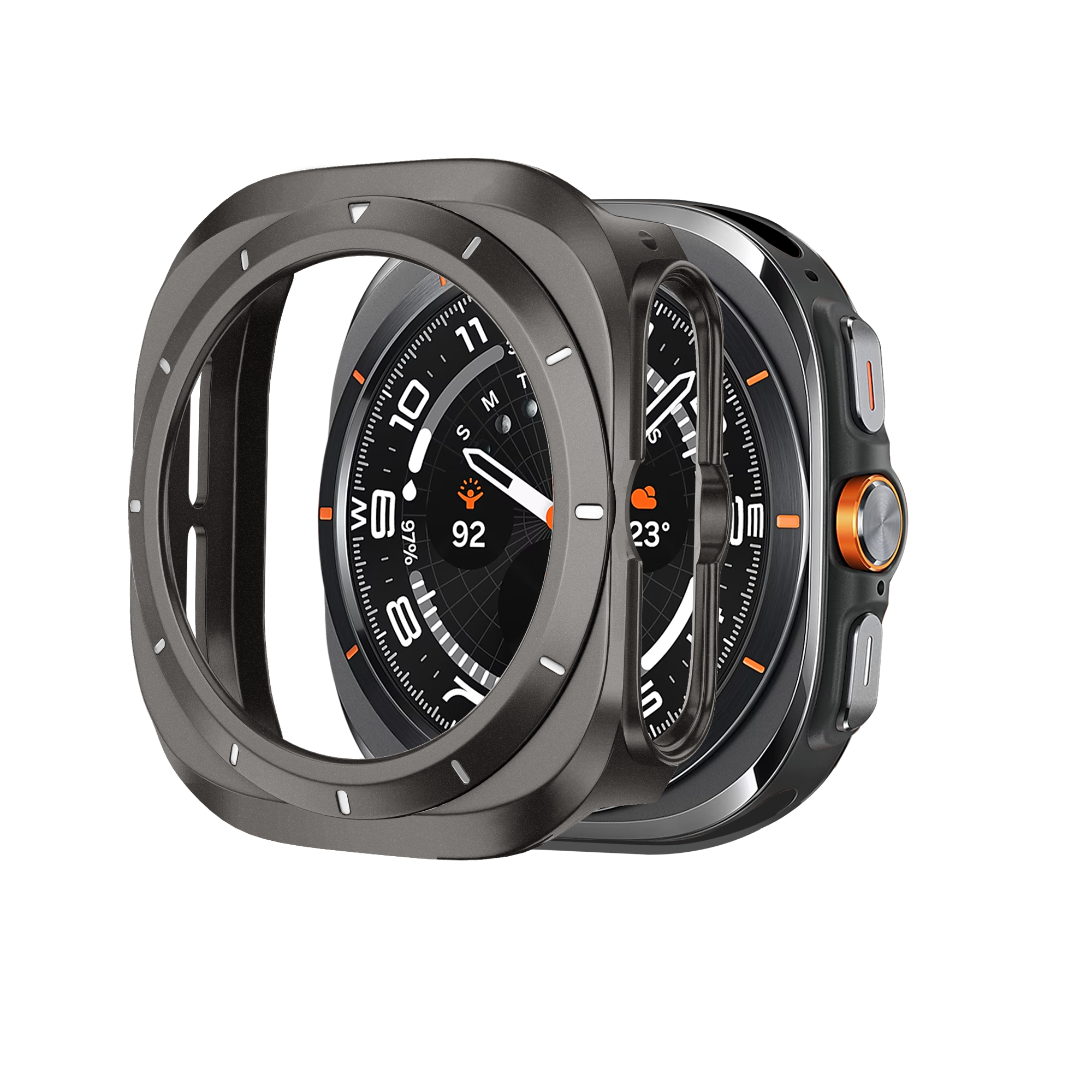 Bandz Funda PC bisel Samsung Galaxy Watch Ultra (gris titanio /blanco)