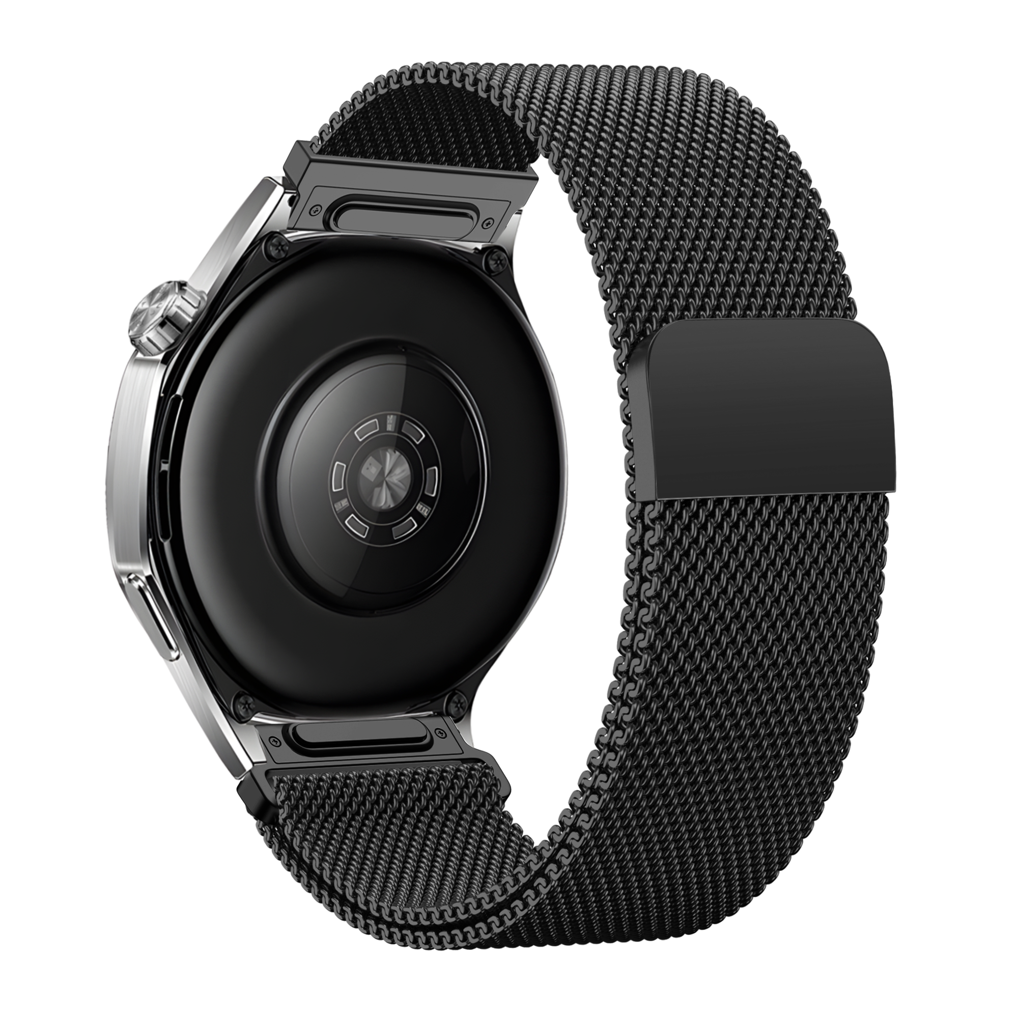 Bandz Coros Apex 46mm 'One Push' Milanese Strap (Black)