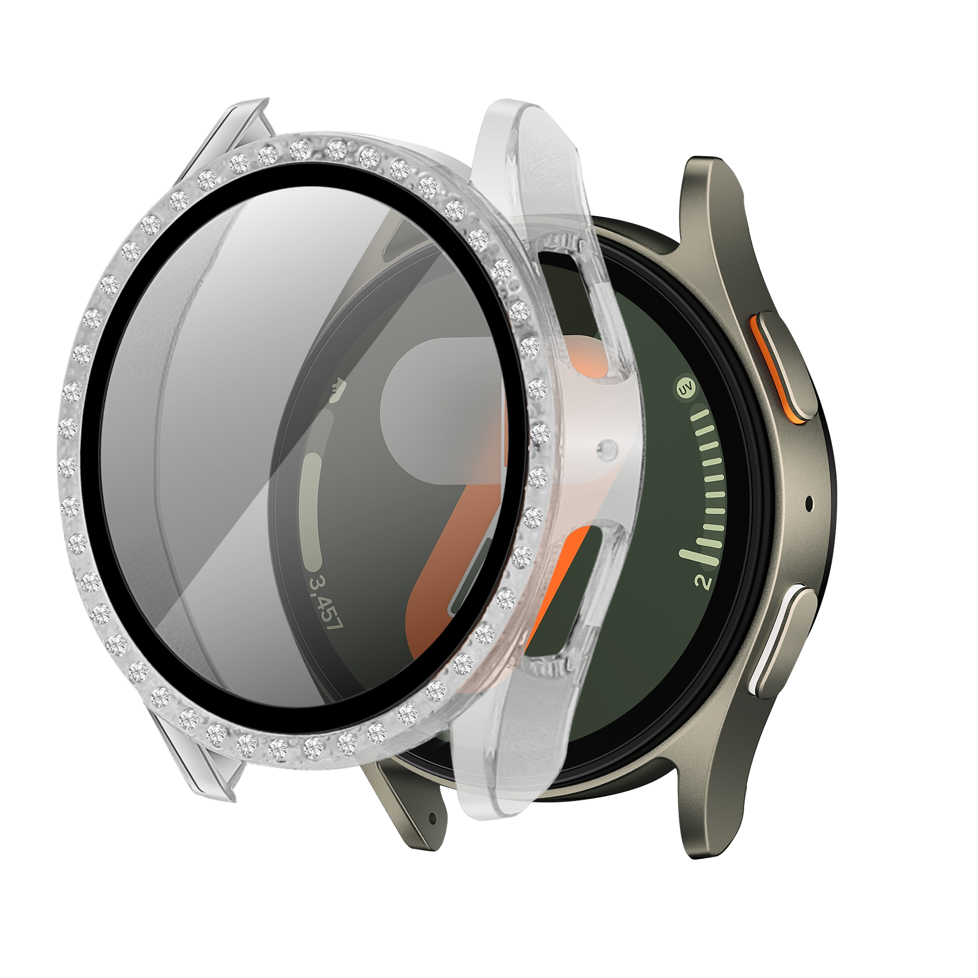 Funda diamante con vidrio Samsung Galaxy Watch 7 - 40mm (transparente)