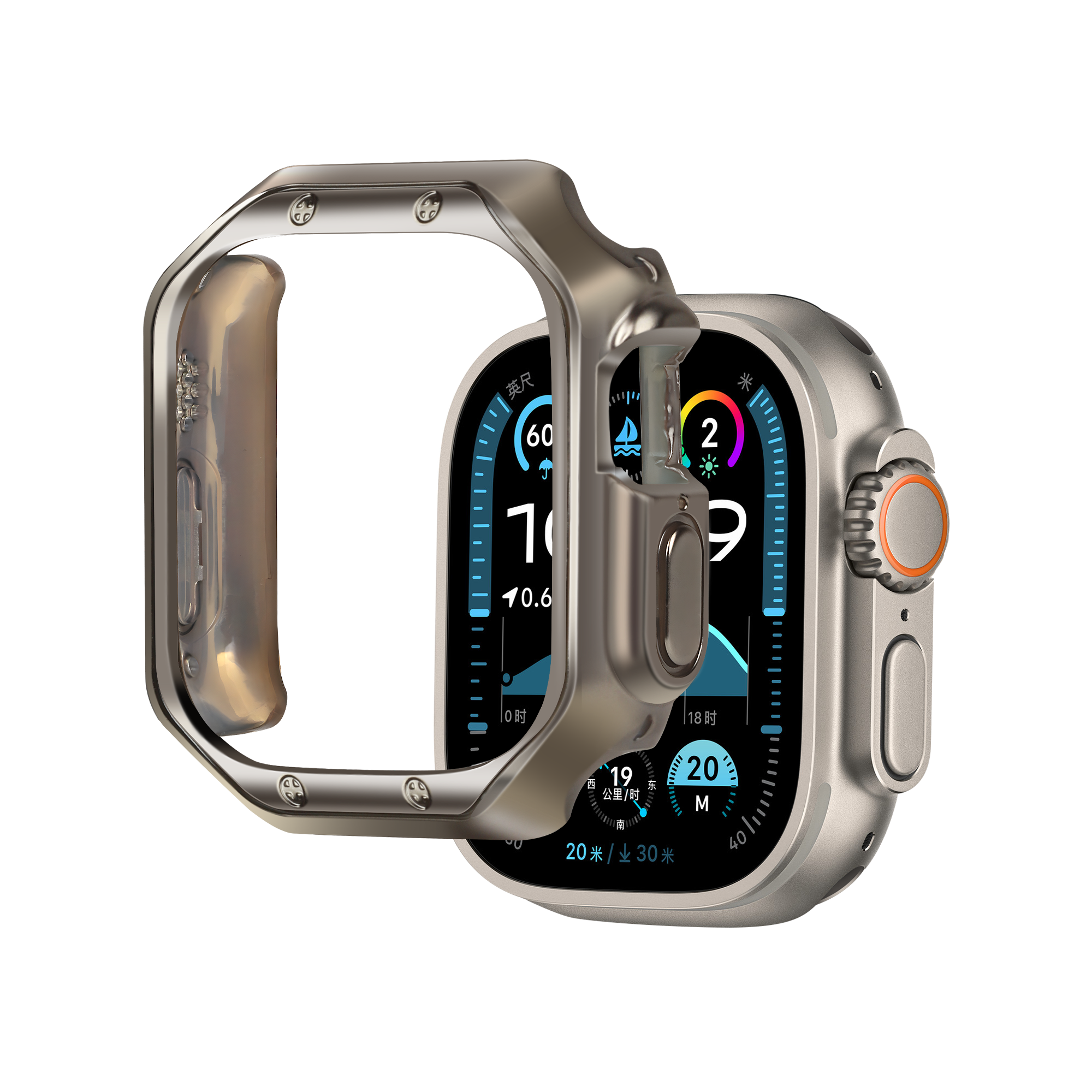 Bandz Funda TPU galvanizado Apple Watch Ultra - 49mm (titanio)