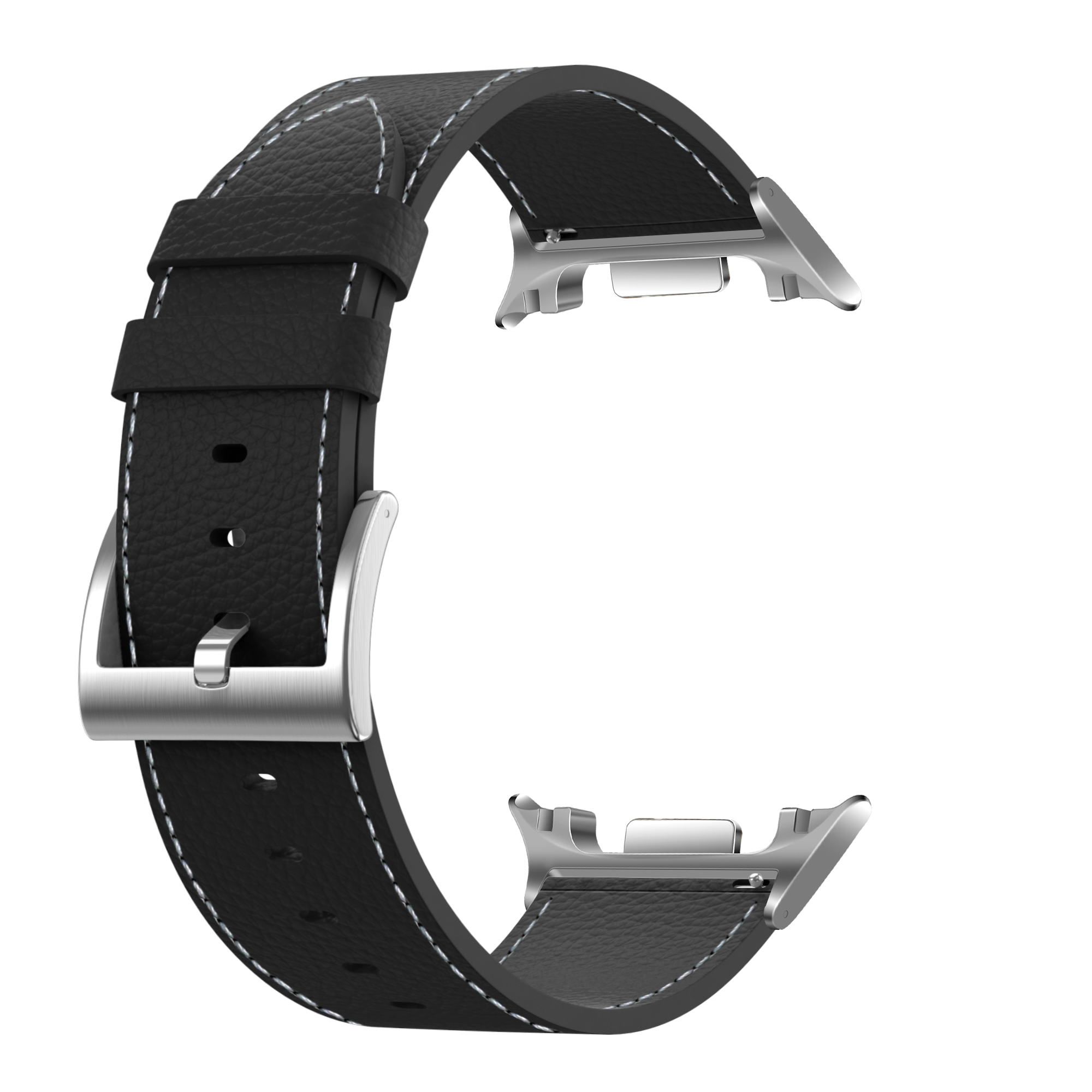 Samsung Galaxy Watch 8 - 44mm Gebürstetes Lederarmband (Schwarz)