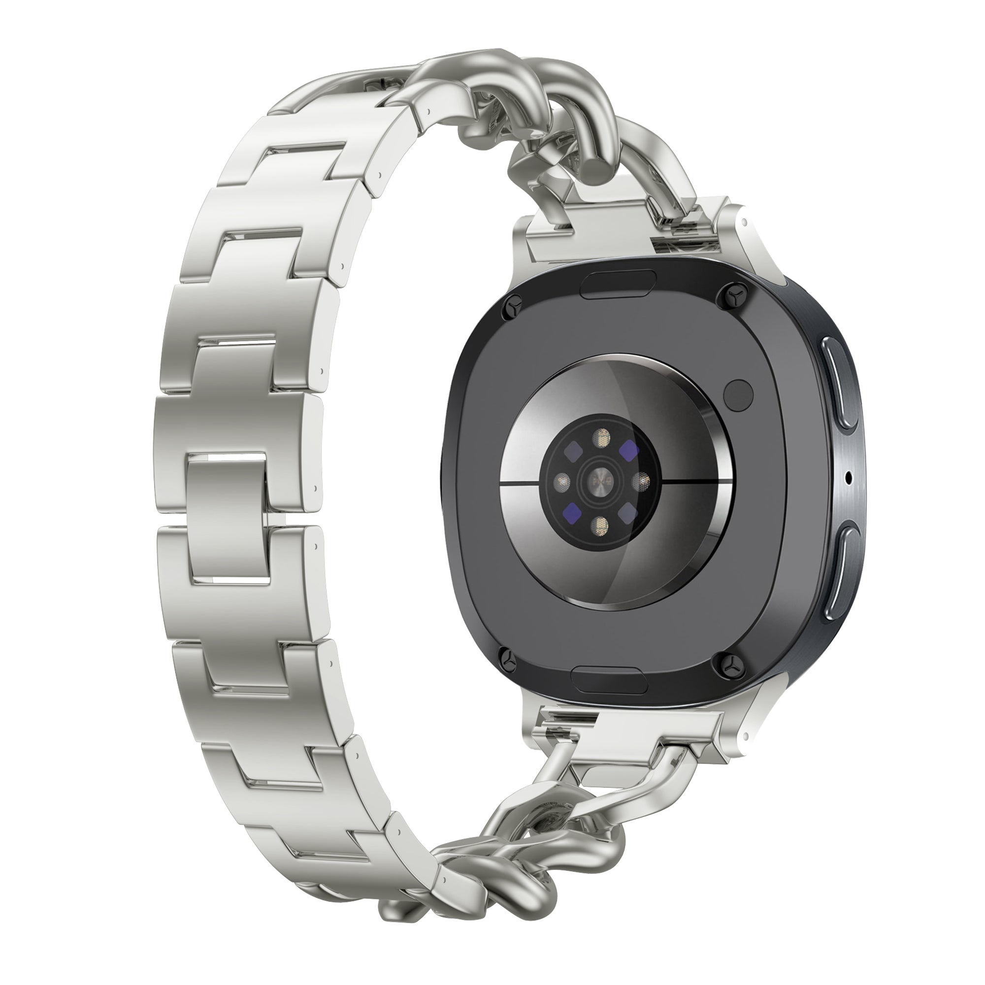 Correa acero cadena Samsung Galaxy Watch 8 Classic (blanco estrella)