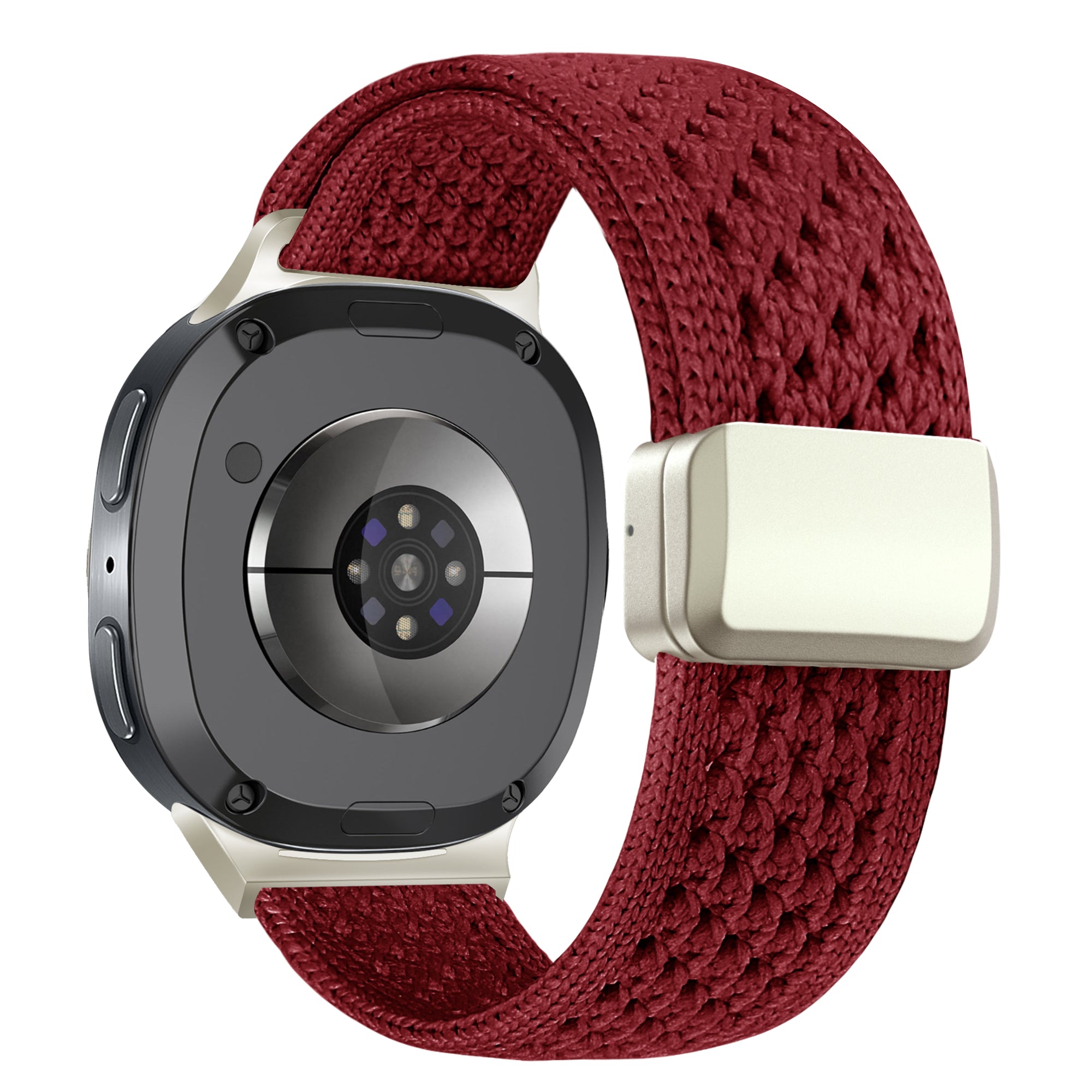 Bandz Samsung Galaxy Watch 8 Classic Vintage Nylon Armband (Weinrot)