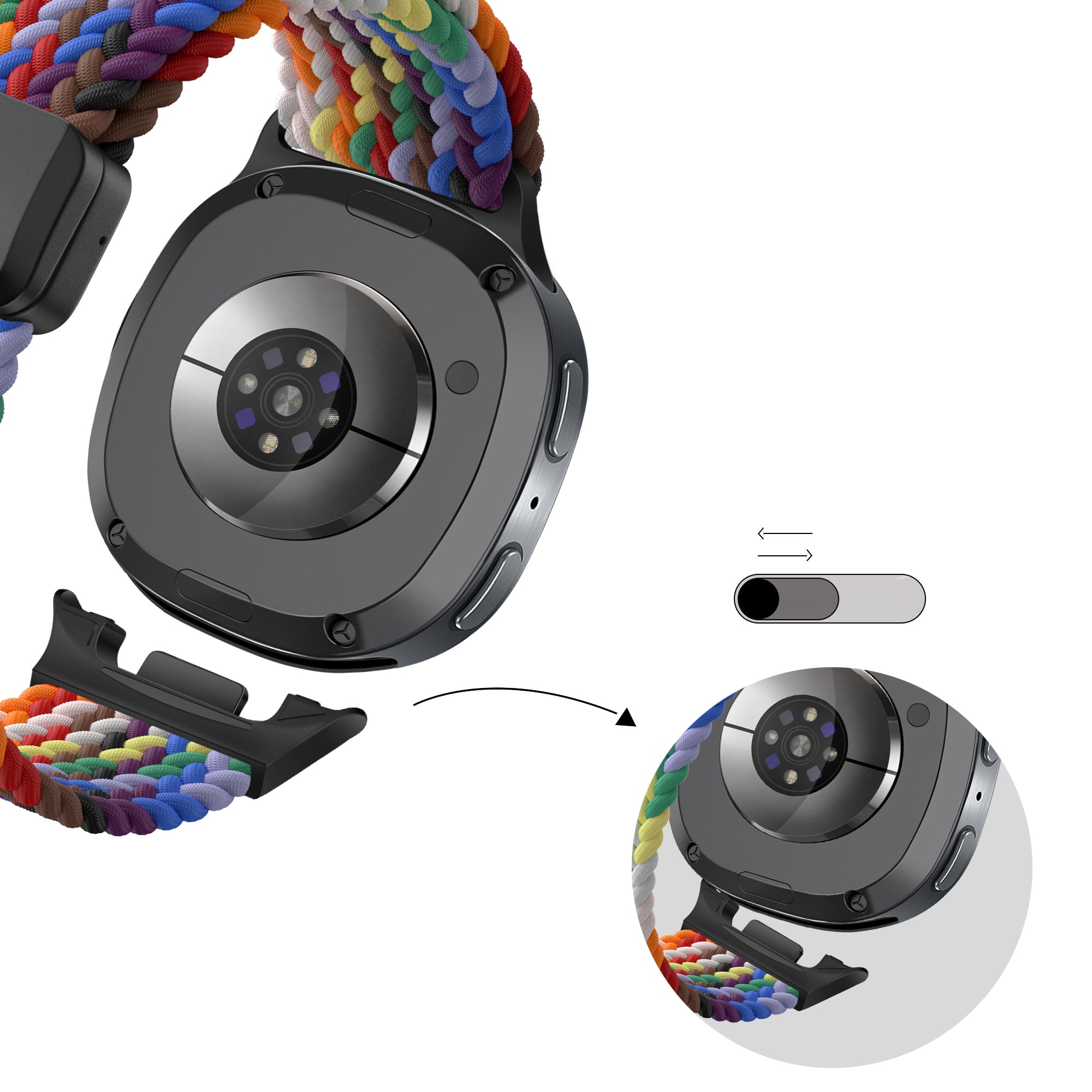Bandz Samsung Galaxy Watch 8 - 40mm Magnetisches Geflochtenes Armband (Farbenfroh)